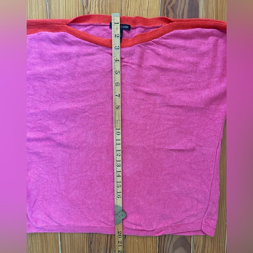 Eileen Fisher Color Block Linen Sweater - Picture 6 of 7